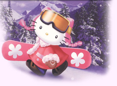 Waaaahhh, Hello Kitty knows how to ski